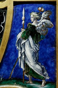 Angel With The Sponge And Lance, Two Instruments Of The Passion Of Christ, Detail Of An Altarpiece With The Resurrection, Limoges Artwork. — Léonard Limosin