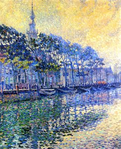 Veere (holland): October Mists — Theo Van Rysselberghe