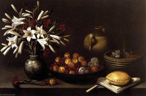 Still Life With Flowers And Fruit — Francisco Barrera