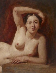 Half Figure Of A Female Nude Reclining — William Etty