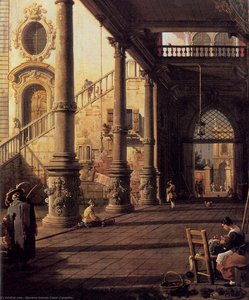 Perspective View With Portico (detail) — कनालेट्टो