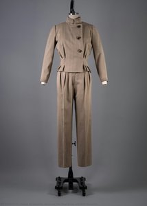 Givenchy, Tan Wool Jacket And Pants Ensemble — Hubert De Givenchy