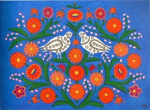 Pigeon And Dove — Maria Primachenko