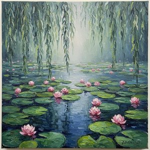 Ethereal Reflections Of Willow And Bloom In A Singular Impressionistic Masterpiece — Christian Noiret