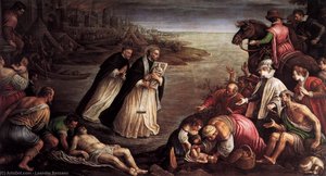 St Giacinto Walking On The Water Of The River Dnieper — لياندرو باسانو