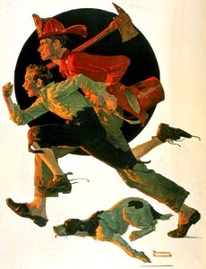 Fire Rescue — Norman Rockwell
