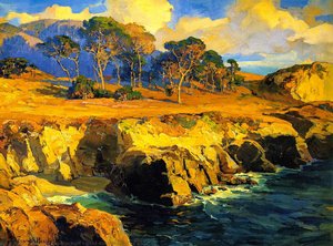 Gold-rimmed Rocks And Sea — Franz Bischoff