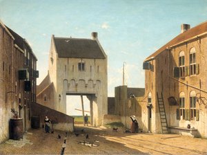 A Town Gate In Leerdam, Jan Weissenbruch, C. 1868 - C. 1870 — Jan Weissenbruch