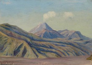 Smoke Over Volcano, Java — Marianne North