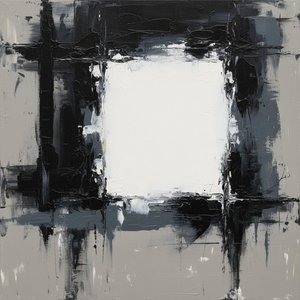 Monolithic Void: A Singular Study In Chiaroscuro And Gestural Abstraction — Laurent Fabre