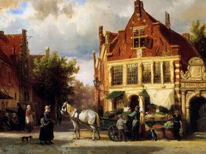 Street Scene — Cornelis Springer