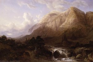Mountainous Landscape With A Torrent — Alexandre Calame