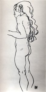 Ragazza Nuda In Piedi, Di Fronte A Sinistra — Egon Schiele