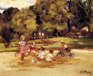 Children Playing In A Park — Paul-michel Dupuy