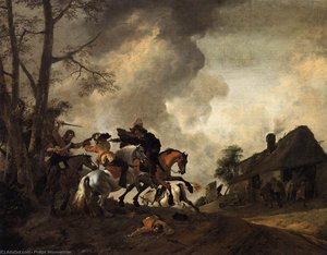 Battle On Horseback — Philips Wouwerman