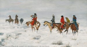Lost In A Snowstorm - We Are Friends — Charles Marion Russell