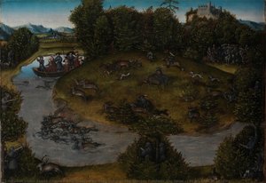 La Caccia Al Cervo Dell'elettore Federico Il Saggio (1463-1525) Di Sassonia — Luca Cranach Il Vecchio