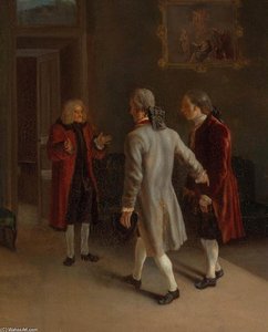Voltaire Welcoming His Guests — Jean Huber
