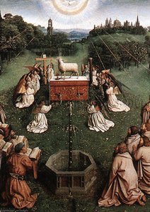 El Retablo De Gante: Adoración Del Cordero Místico (detalle Central) — Jan Van Eyck