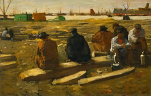Lunchtime At The Building Site On The Van Diemenstraat In Amsterdam, George Hendrik Breitner, 1897 — George Hendrik Breitner