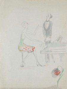 Untitled Sketch Of Two Figures At Piano — Hildegard Anna Augusta Elisabeth Freiin Rebay Von Ehrenwiesen