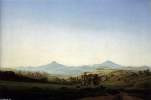 Paisaje Bohemio Con El Monte Milleschauer — Caspar David Friedrich