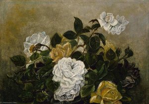 Roses Fancy Still Life, Still Life With Roses — Robert Seldon Duncanson