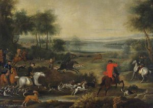 A Stag Hunt In Full Cry — John Wootton
