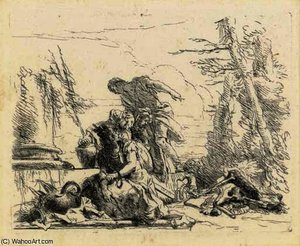 A Woman With Her Arms In Chains And Four Other Figures — Giambattista Tiepolo
