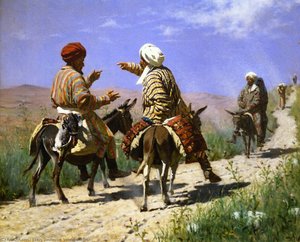 Mullah Rahmin And Mullah Kerim Quarelling On The Way To The Bazaar — Vasily Vasilevich Vereshchagin