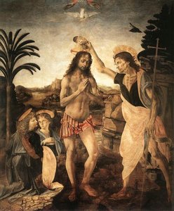 Leonardo Da Vinci Erken Rönesans'ın Inanç Ve Yeniliğin Nefes Kesen Bir Tasviri İsa'nın Vaftiz Edilmesi 1475 — Leonardo Da Vinci