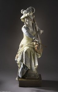 Woman Playing A Viola Da Gamba — Albert Ernest Carrier Belleuse