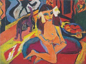 Chica Con Gato (franzi) — Ernst Ludwig Kirchner