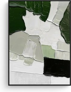 Handpainted Abstract Oil Canvas In Black Frame