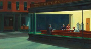 Nighthawks, Čeznočnji Pogled V Večerjo — Edward Hopper