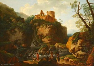 Rocky River With A Ruined Castle — Christian Wilhelm Ernst Dietrich Dietrich