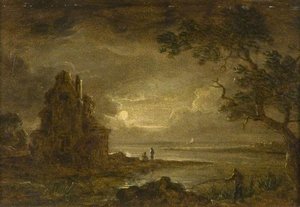 Lake Scene, Moonlight — Sebastian Pether