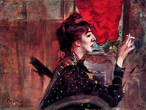 The Red Curtain — Giovanni Boldini