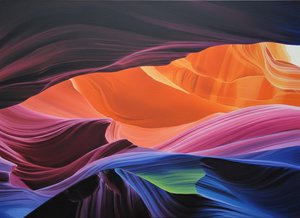 Canyon Echoes In Ochre And Azure — Jacques Villedieu