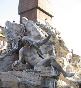 Fontana Dei Quattro Fiumi (fountain Of The Four Rivers) Rio Del Plata — Gian Lorenzo Bernini