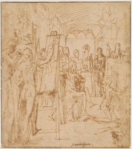 Interior Of A Painter’s Studio — Parmigianino