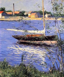 Anchored Boat On The Seine At Argenteuil — Gustave Caillebotte