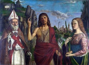 Saint Zeno, Saint John The Baptist And A Female Martyr — Bartolomeo Montagna