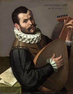 Portrait Of A Man Playing A Lute — Bartolomeo Passerotti