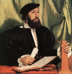 Gentleman Sconosciuto Con Libri Musicali E Liuto — Hans Holbein Il Giovane