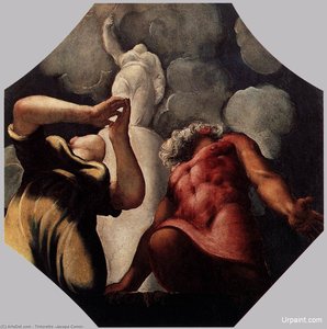 Deucalion And Pyrrha Praying Before The Statue Of The Goddess Themis — Jacopo Tintoretto