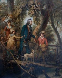 Children Guiding Their Blind Father Over A Bridge — William Redmore Bigg