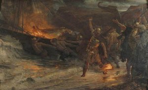 The Funeral Of A Viking — Sir Francis Bernard (frank) Dicksee