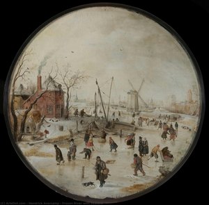 Frozen River With Skaters — 阿维坎普 (āwèikǎnpǔ)