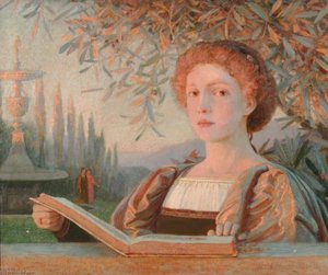 Portrait Of A Girl With An Open Book — William Herbert Allen